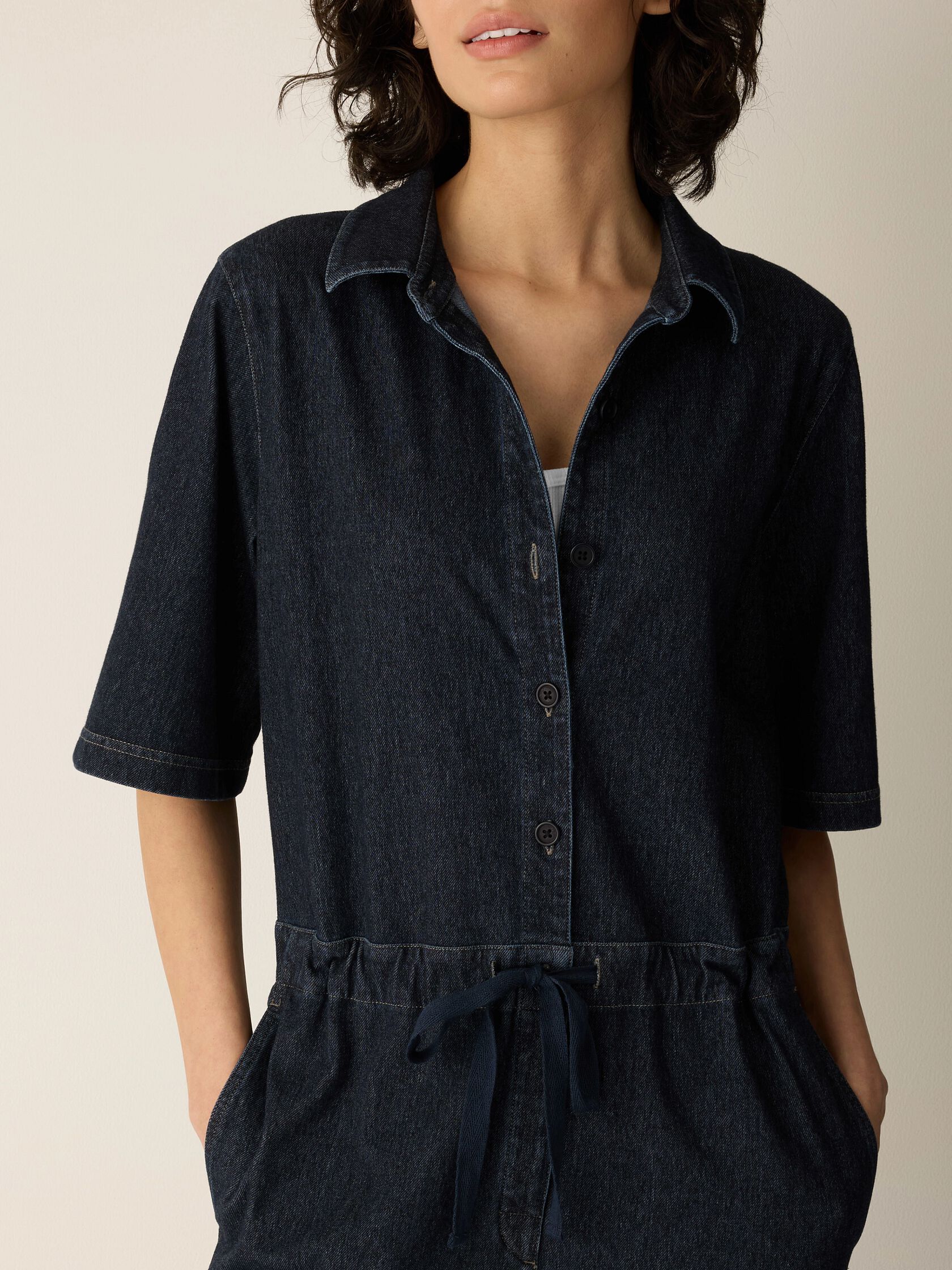 Cotton Indigo Knit Jumpsuit