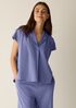 Organic Cotton Interlock Notch Collar Sleep Shirt