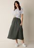 Washed Organic Linen D&eacute;lav&eacute; Cargo Skirt