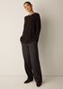 Organic Cotton Fluff Crew Neck Long Top