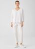 Organic Cotton Slub V-Neck Top
