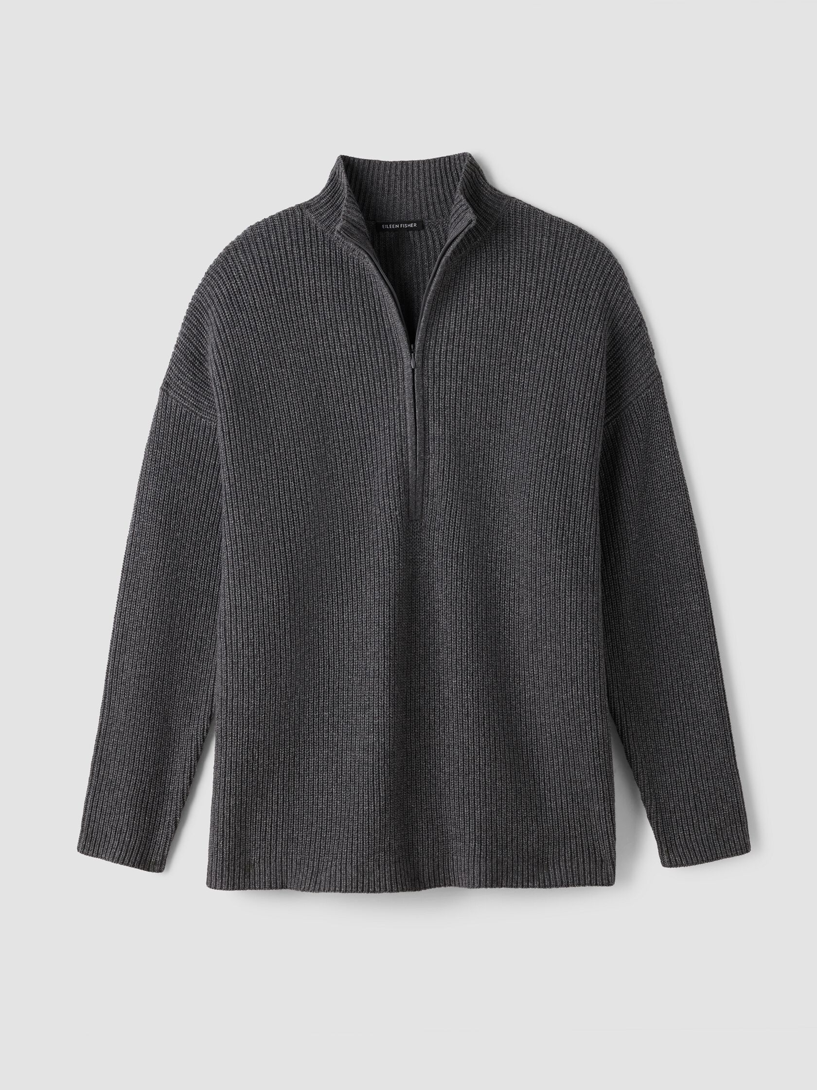 Cotton & Recycled Cashmere Half-Zip Top