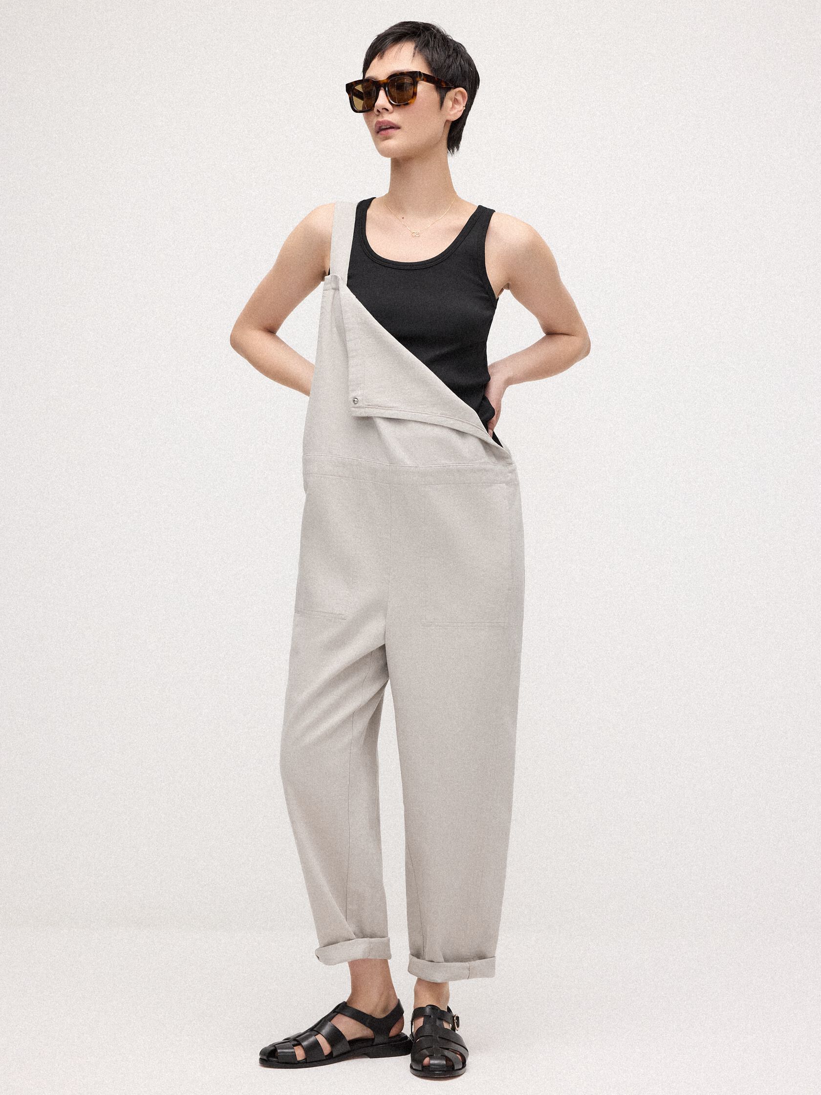 Slubby Organic Cotton Linen Overalls
