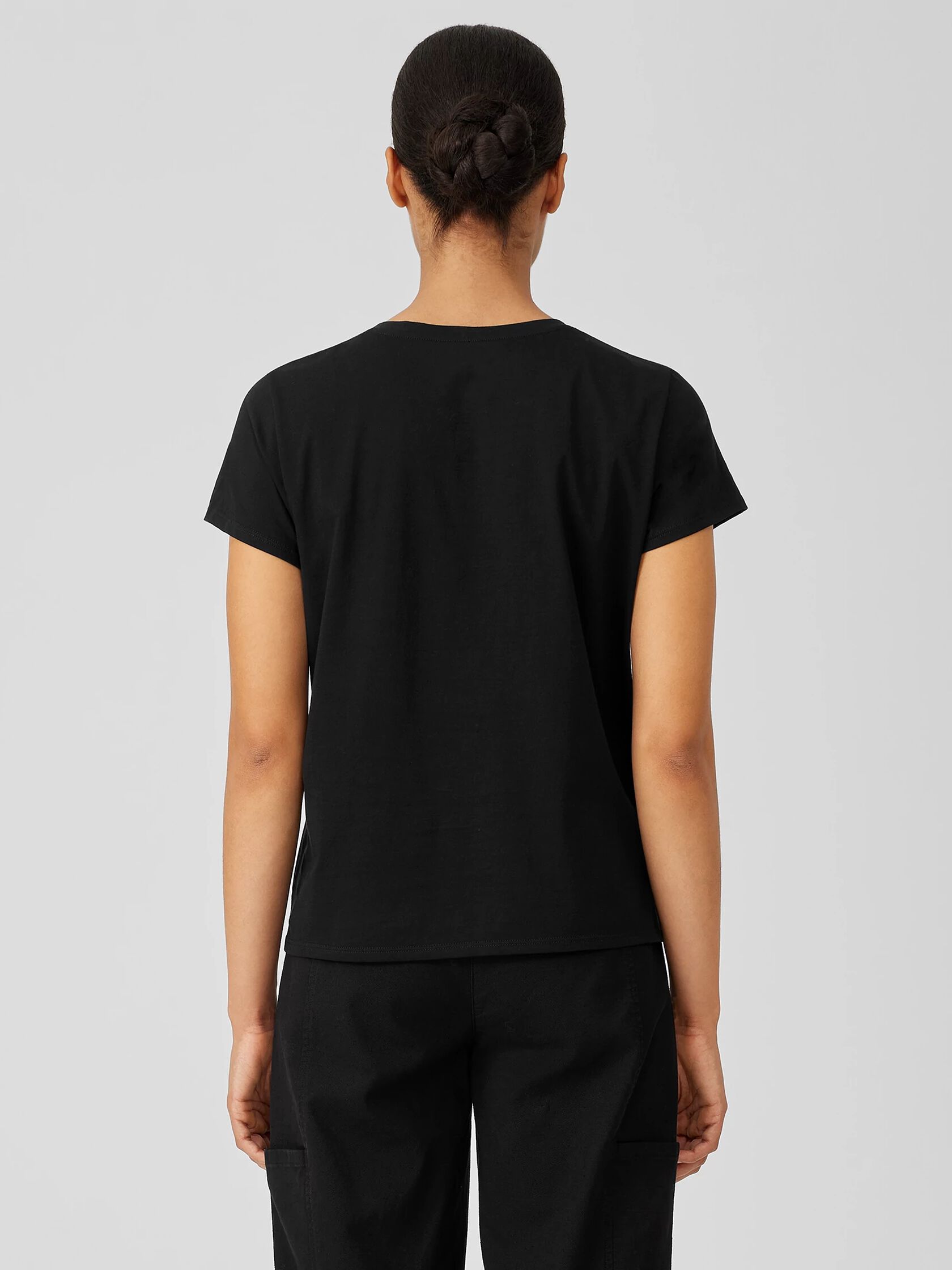 Organic Pima Cotton Jersey V-Neck Tee