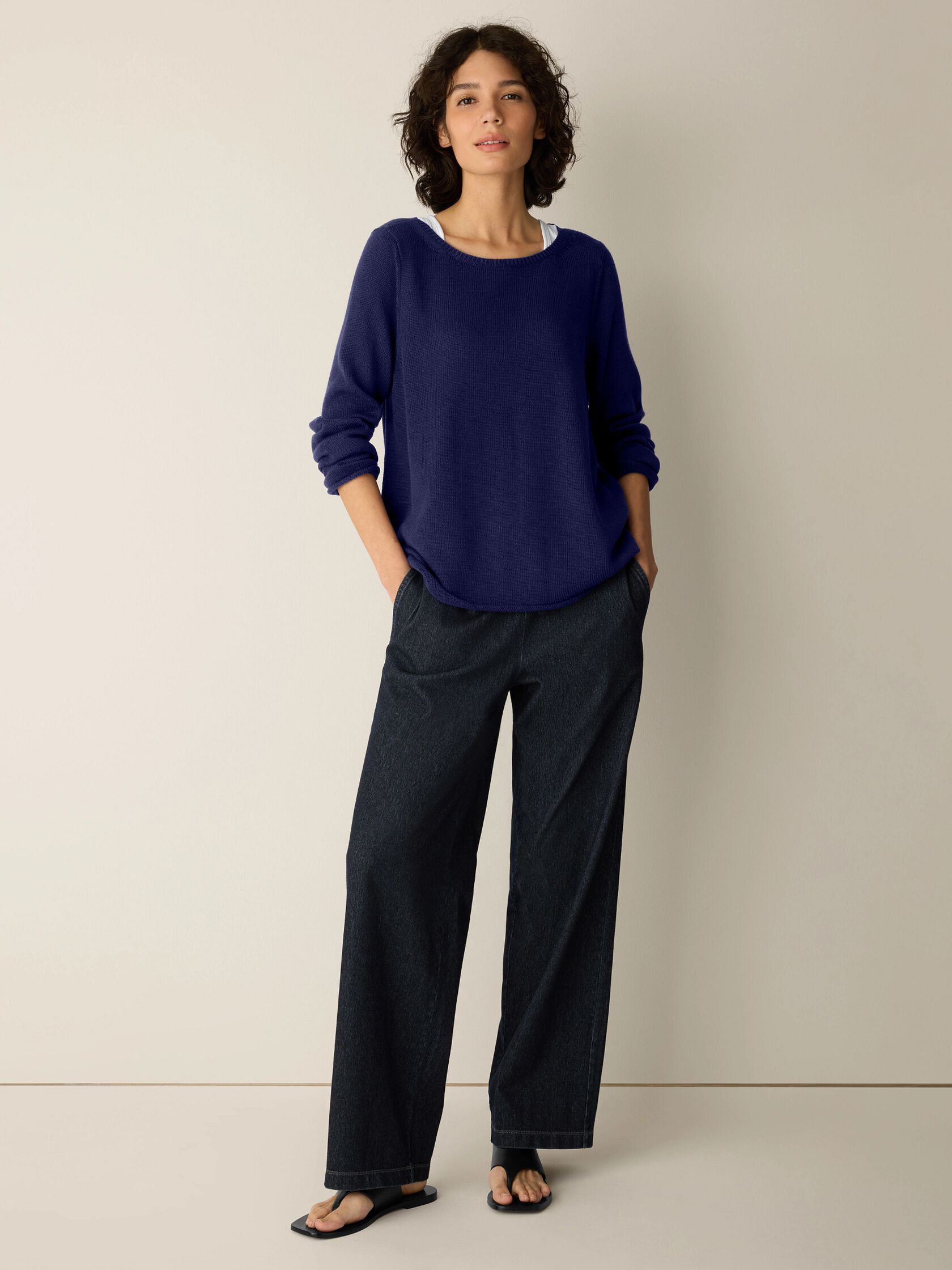 Peruvian Cotton Blend Bateau Neck Top