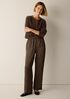 Textured Satin Straight Pant