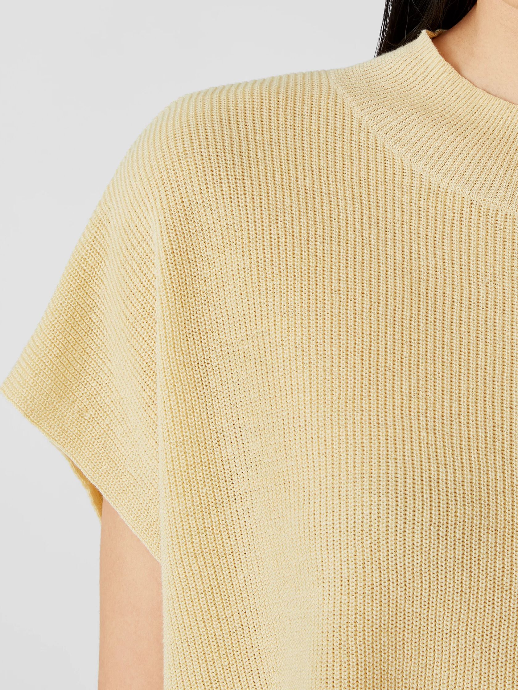 Organic Linen Cotton Mock Neck Top