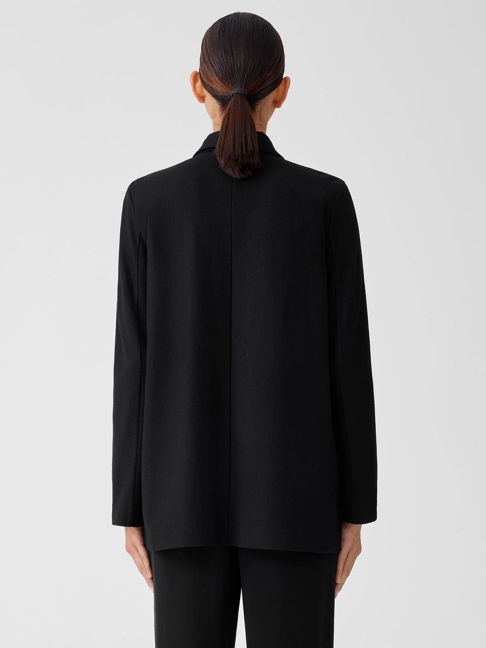 Boiled Wool Jersey Long Blazer