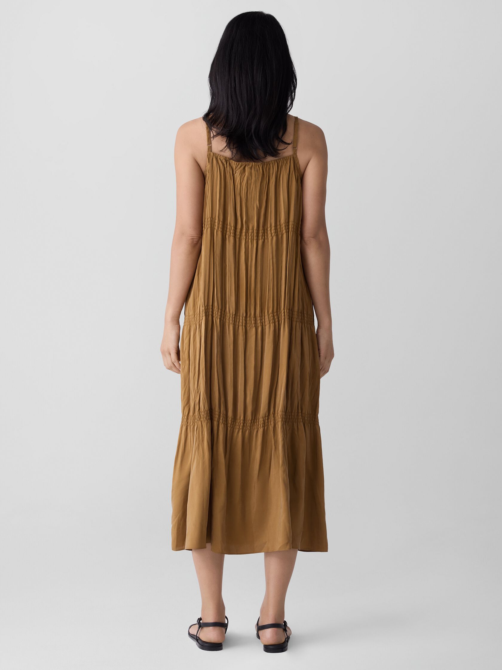 Washed Silk Smocked Cami Dress