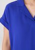 Silk Georgette Crepe Notch Collar Top