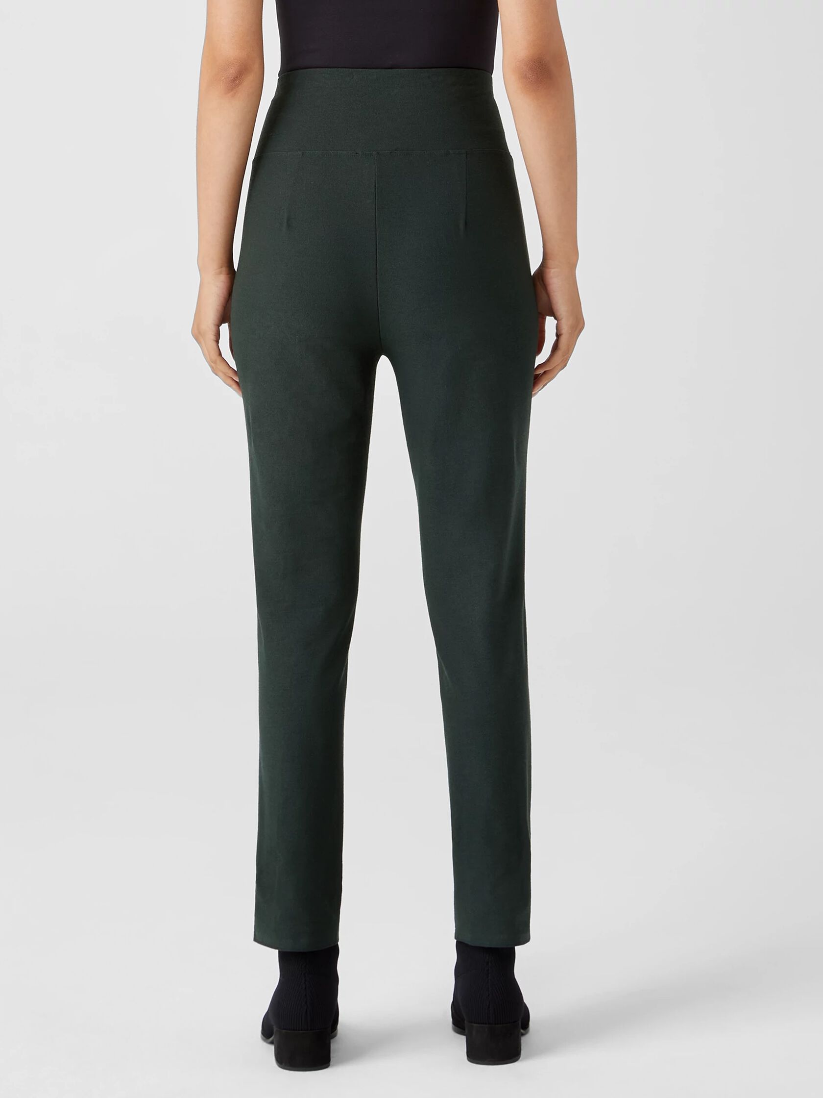 Washable Stretch Crepe High-Waisted Pant