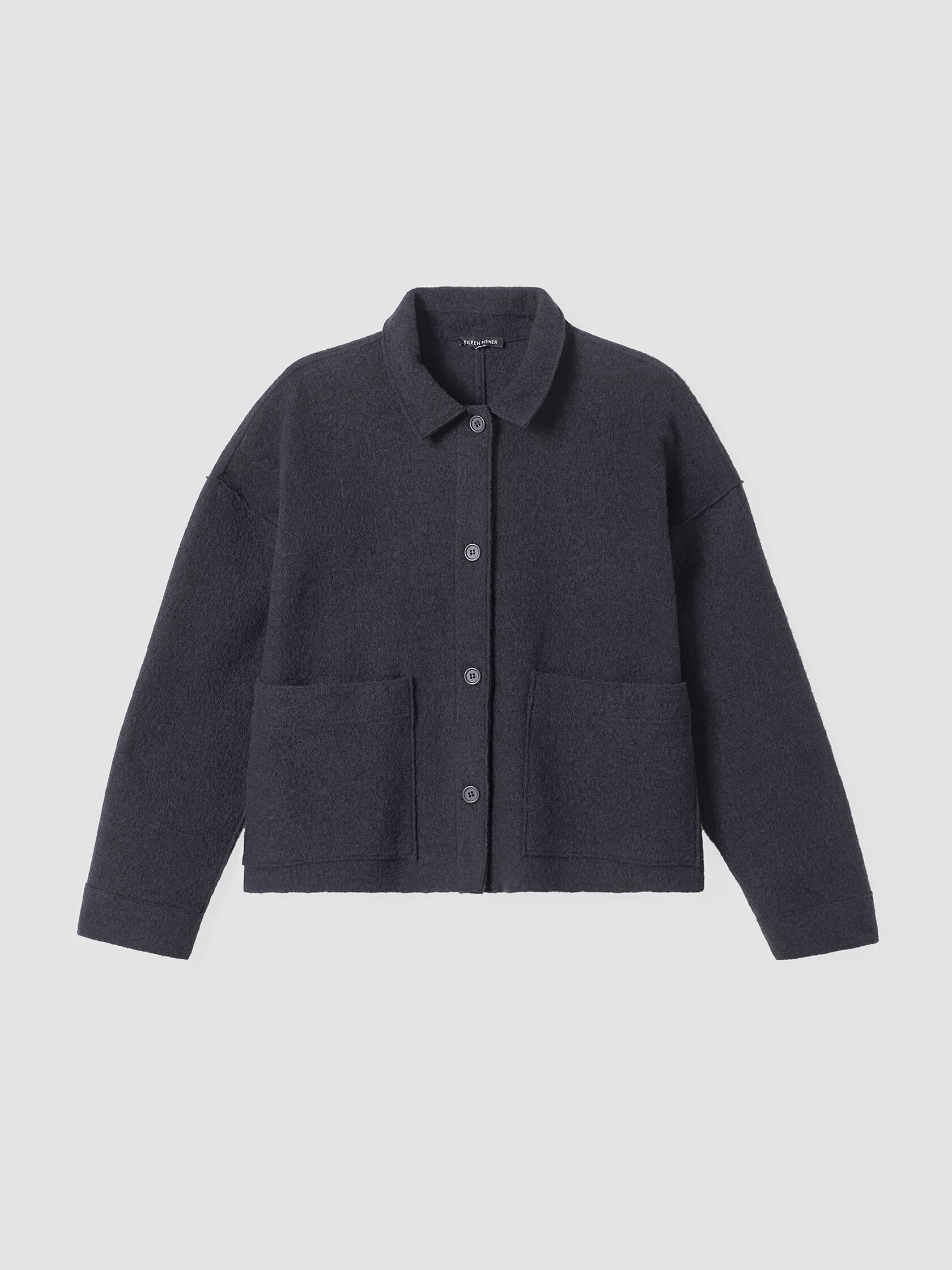 Lightweight Boiled Wool Classic Collar Jacket in Regenerative Wool