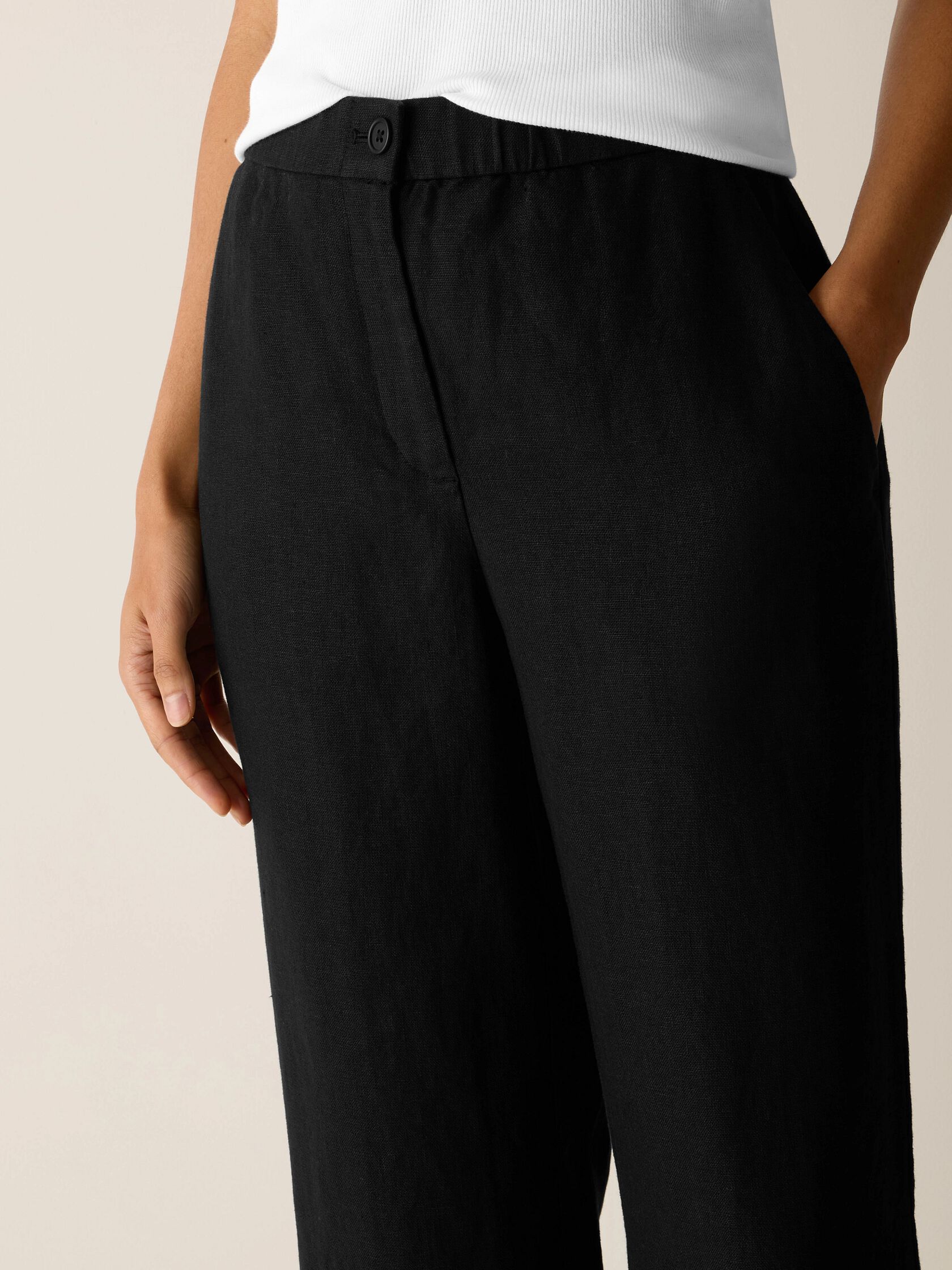 Heavy Organic Linen Full-Length Straight Pant