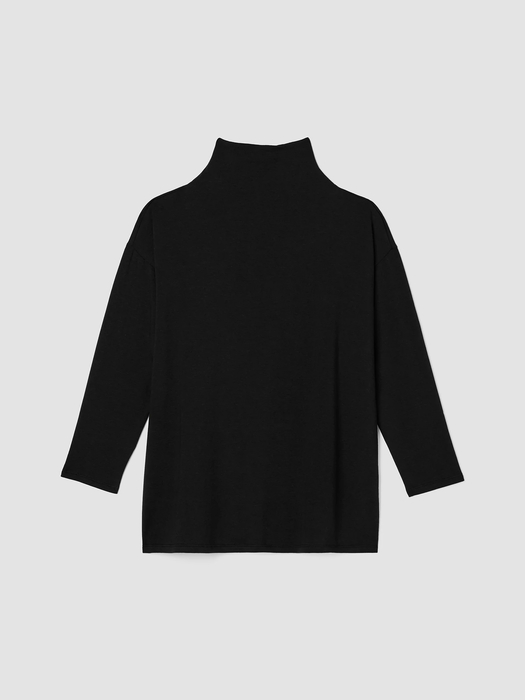 Cozy Brushed Terry Hug Funnel Neck Top