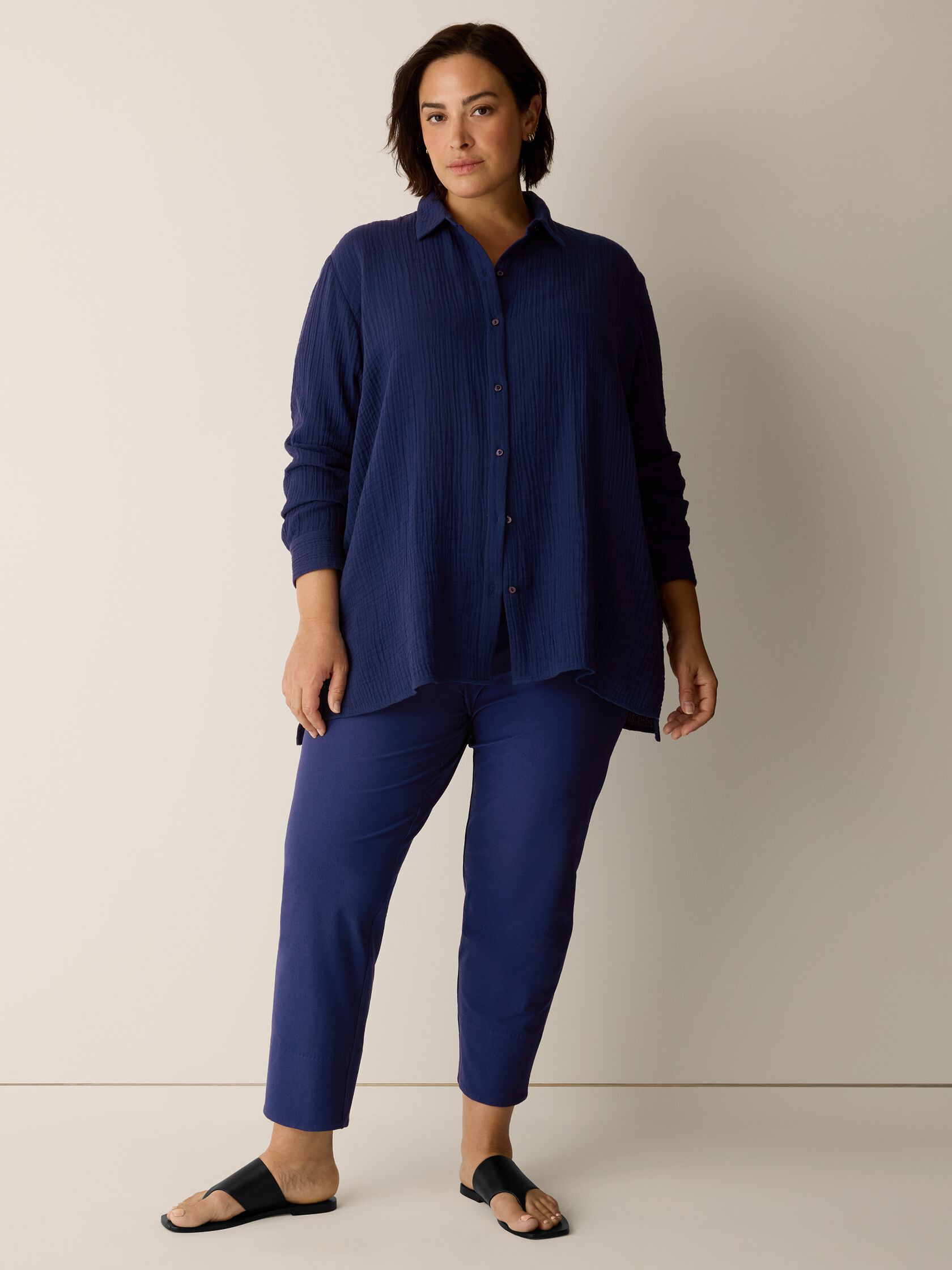 Washable Stretch Crepe Slim Pant