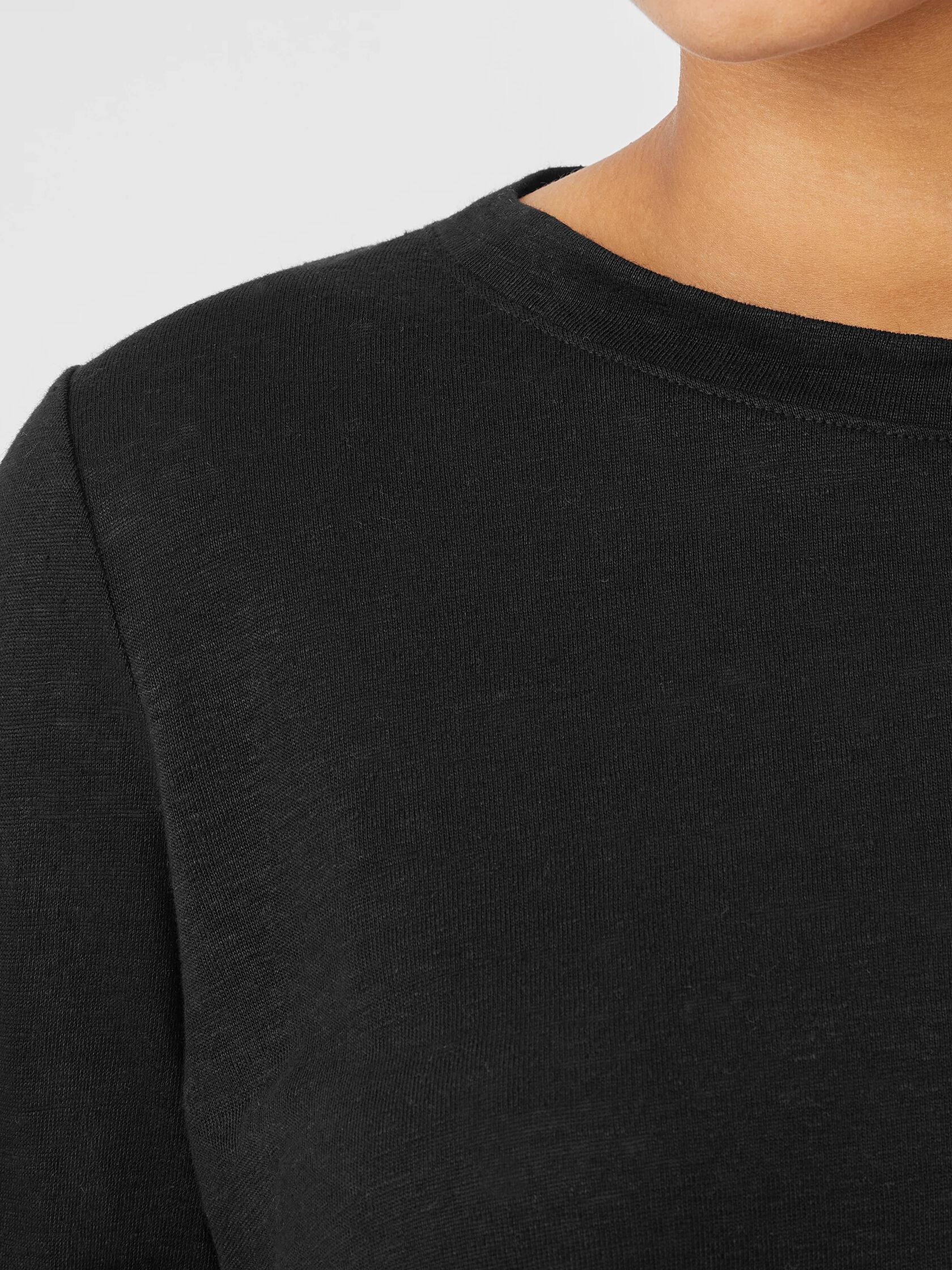 Organic Linen Jersey Crew Neck Top