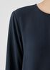 Silk Georgette Crepe Round Neck Top