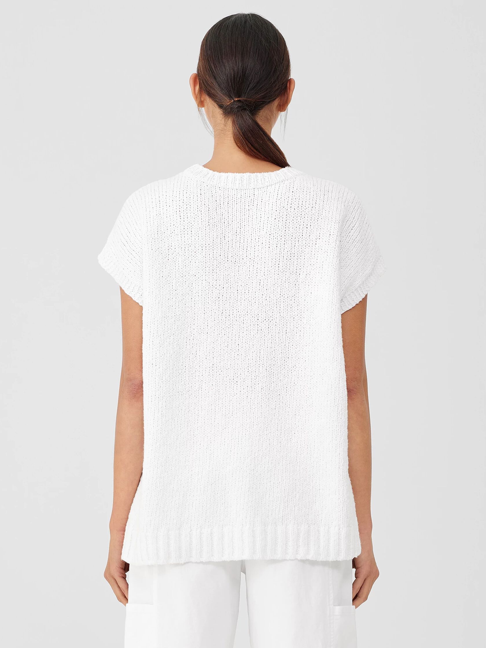 Peruvian Organic Cotton Crimp Crew Neck Top
