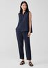 Puckered Organic Linen Sleeveless Shirt