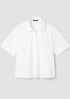 Organic Cotton Poplin Split Neck Top