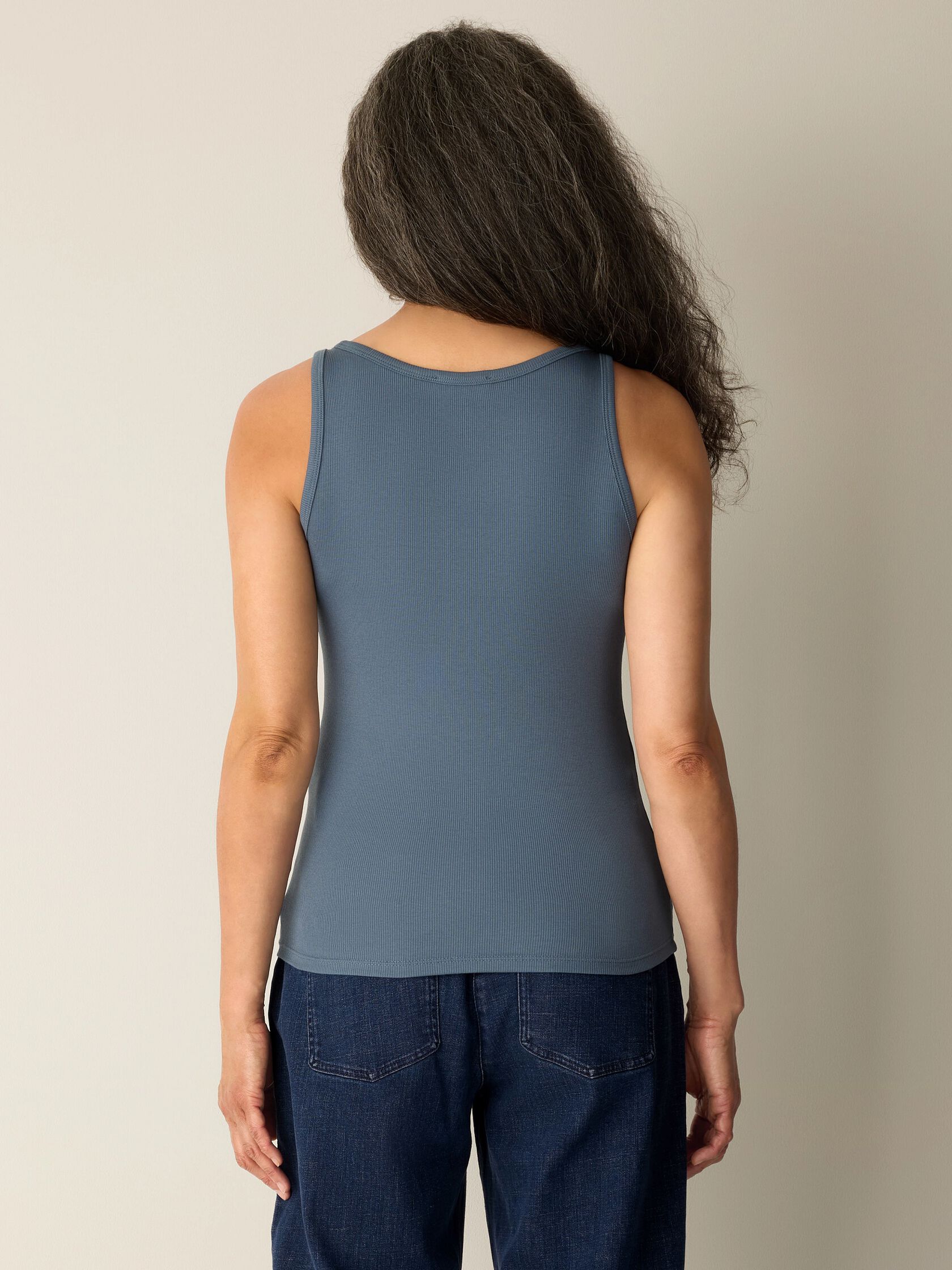 Organic Cotton Stretch Rib Scoop Neck Tank