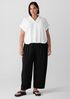 Silk Georgette Crepe Notch Collar Top