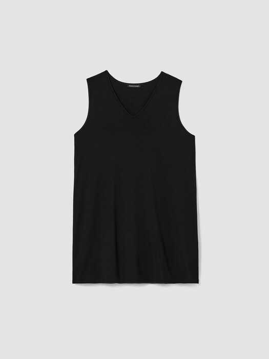 Stretch Jersey Knit V-Neck Tank