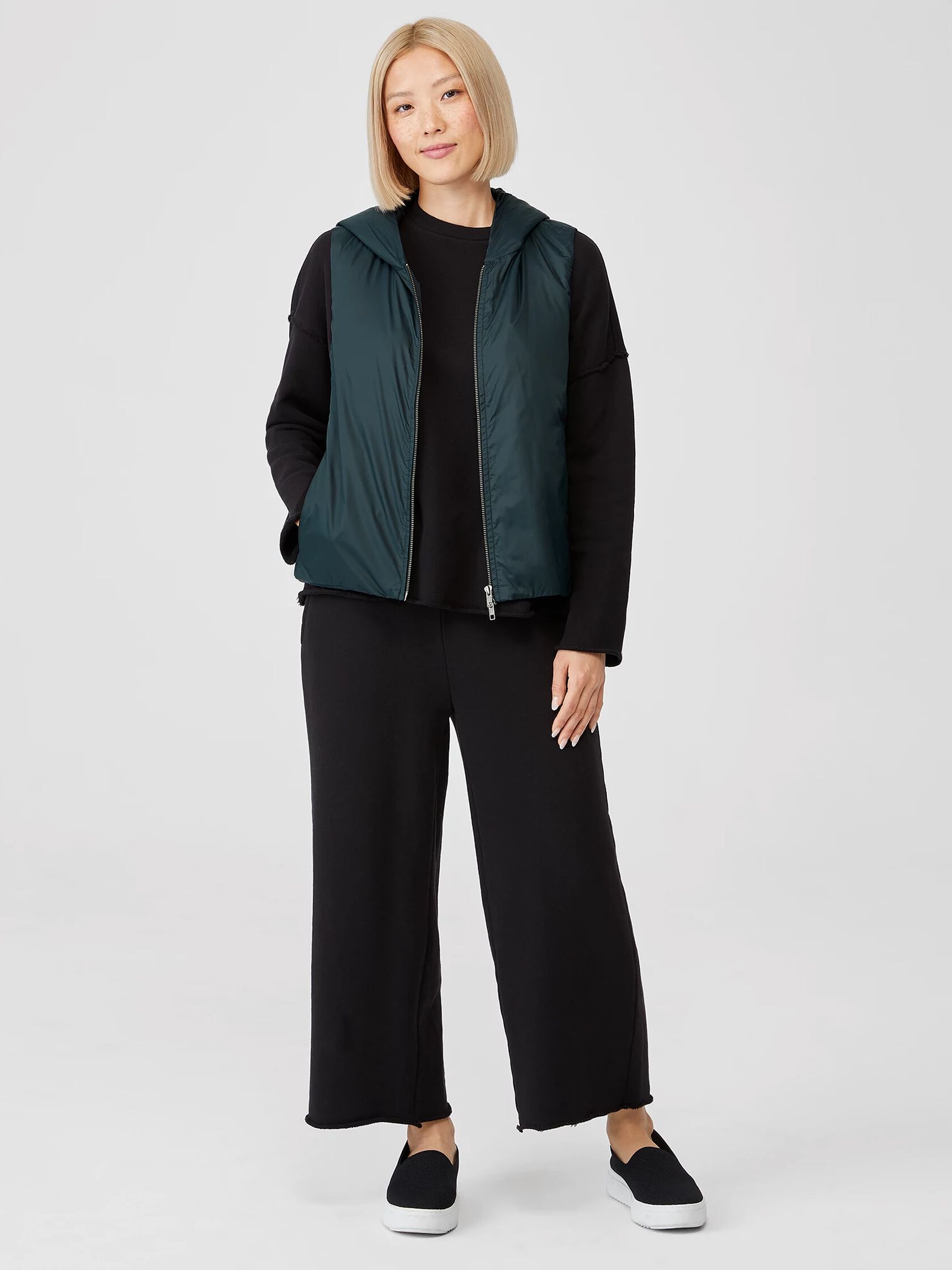 Eggshell Recycled Nylon Hooded Vest