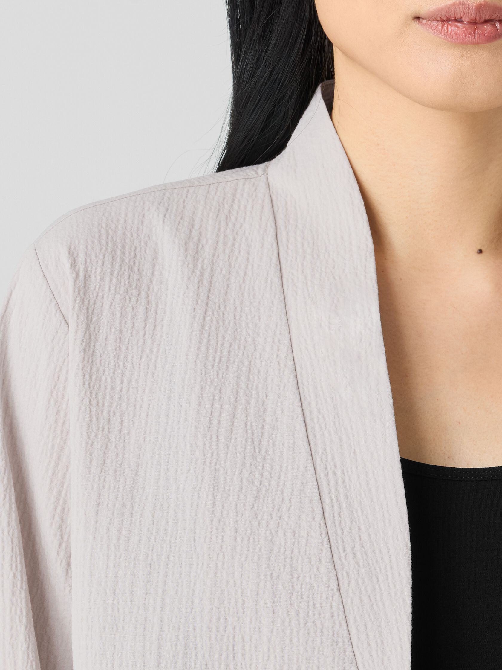Organic Cotton Pucker High Collar Jacket