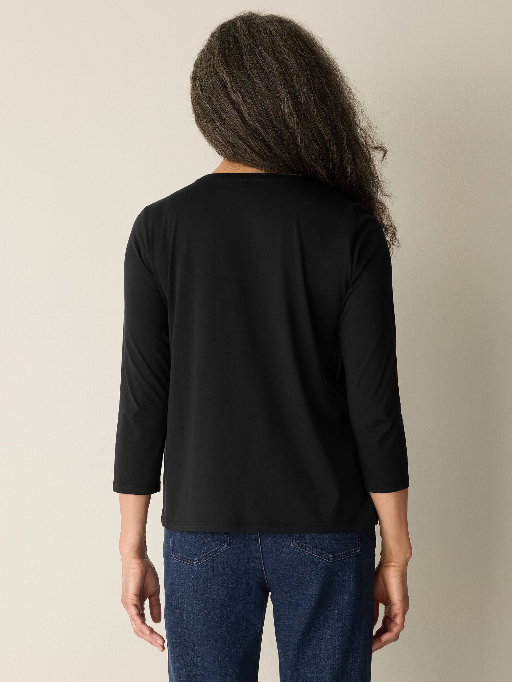 Organic Pima Cotton Jersey 3/4-Sleeve Tee