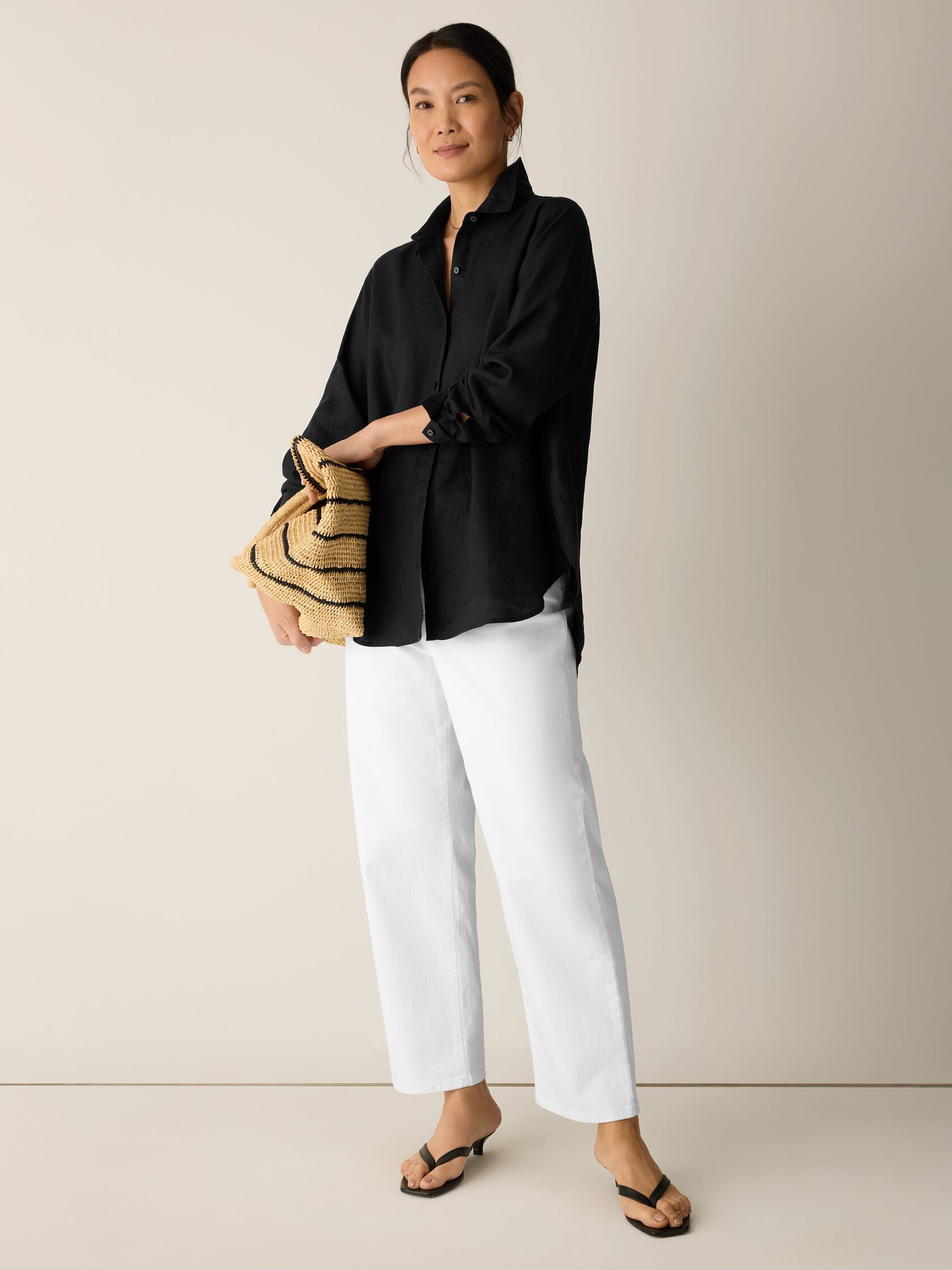 Organic Handkerchief Linen Classic Collar Shirt