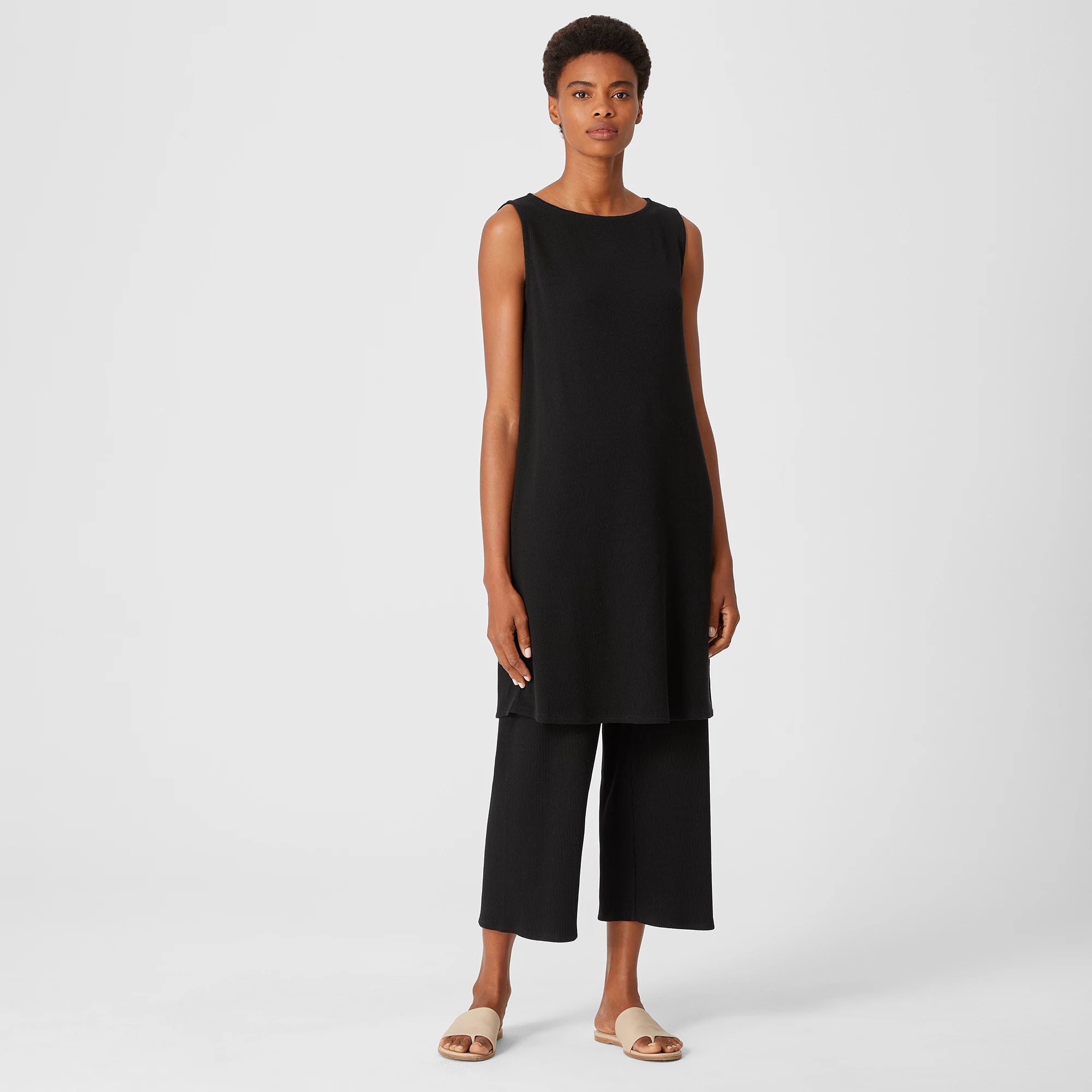 Ribbed Organic Cotton Blend Dress 