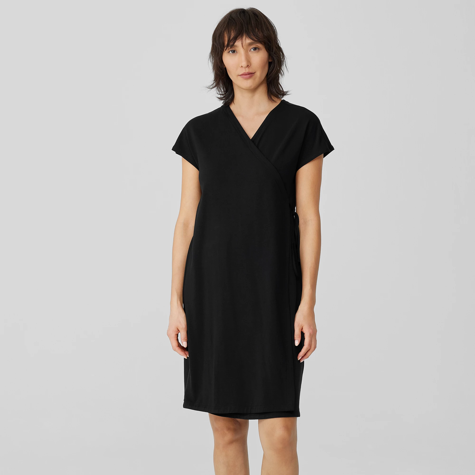 Stretch Jersey Knit Wrap Dress | EILEEN 