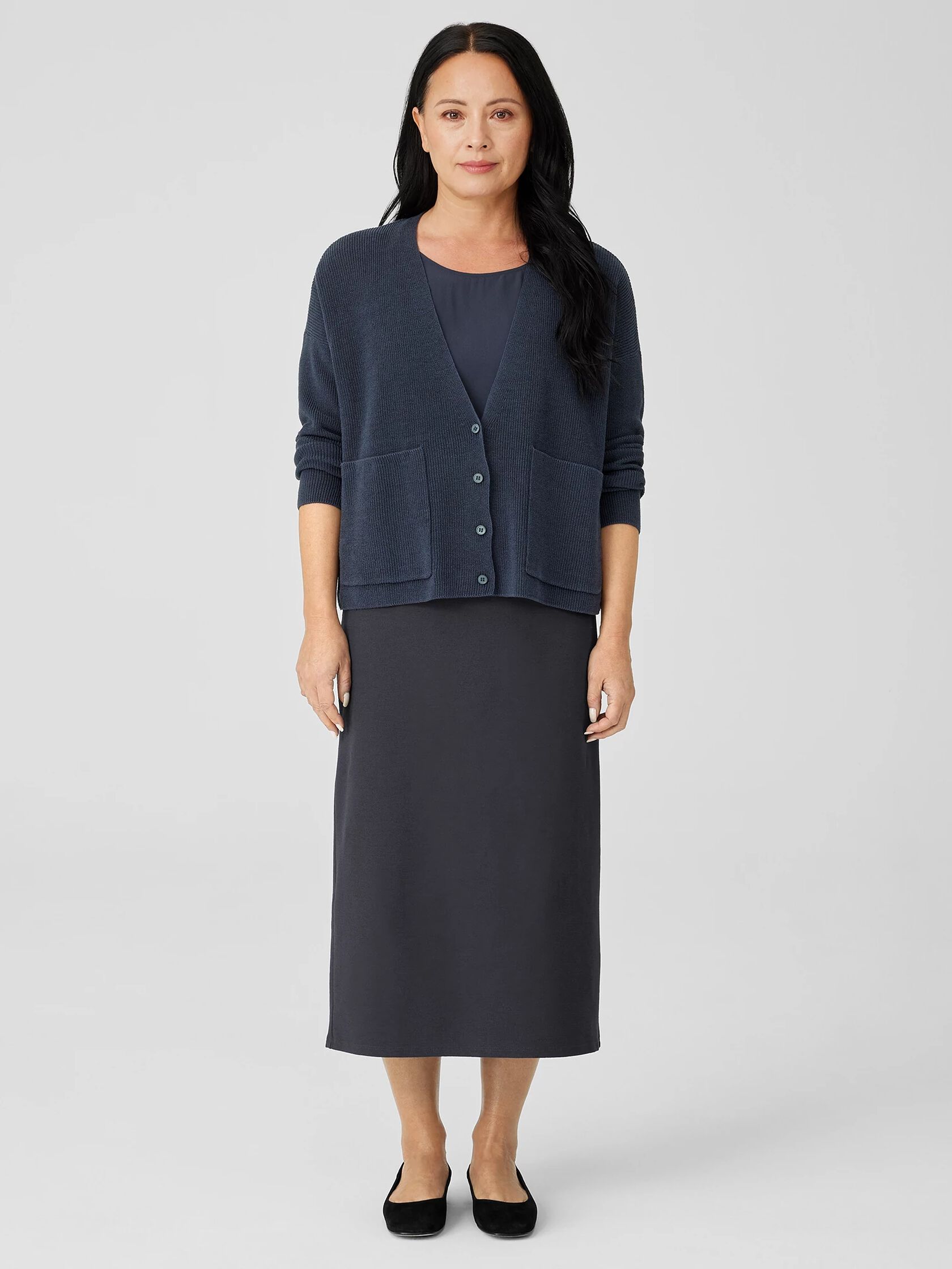 Washable Stretch Crepe Pencil Skirt