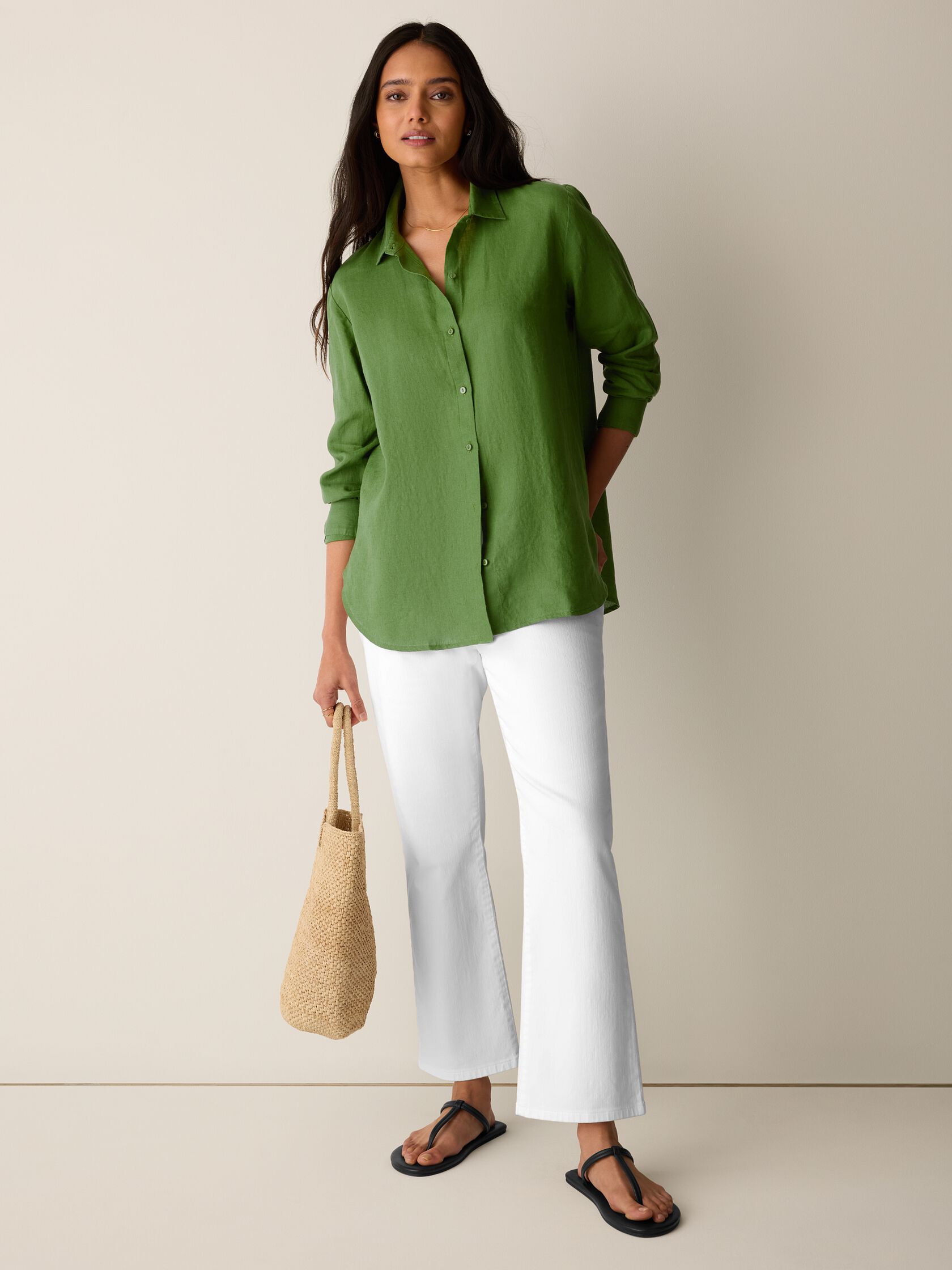 Organic Handkerchief Linen Classic Collar Shirt