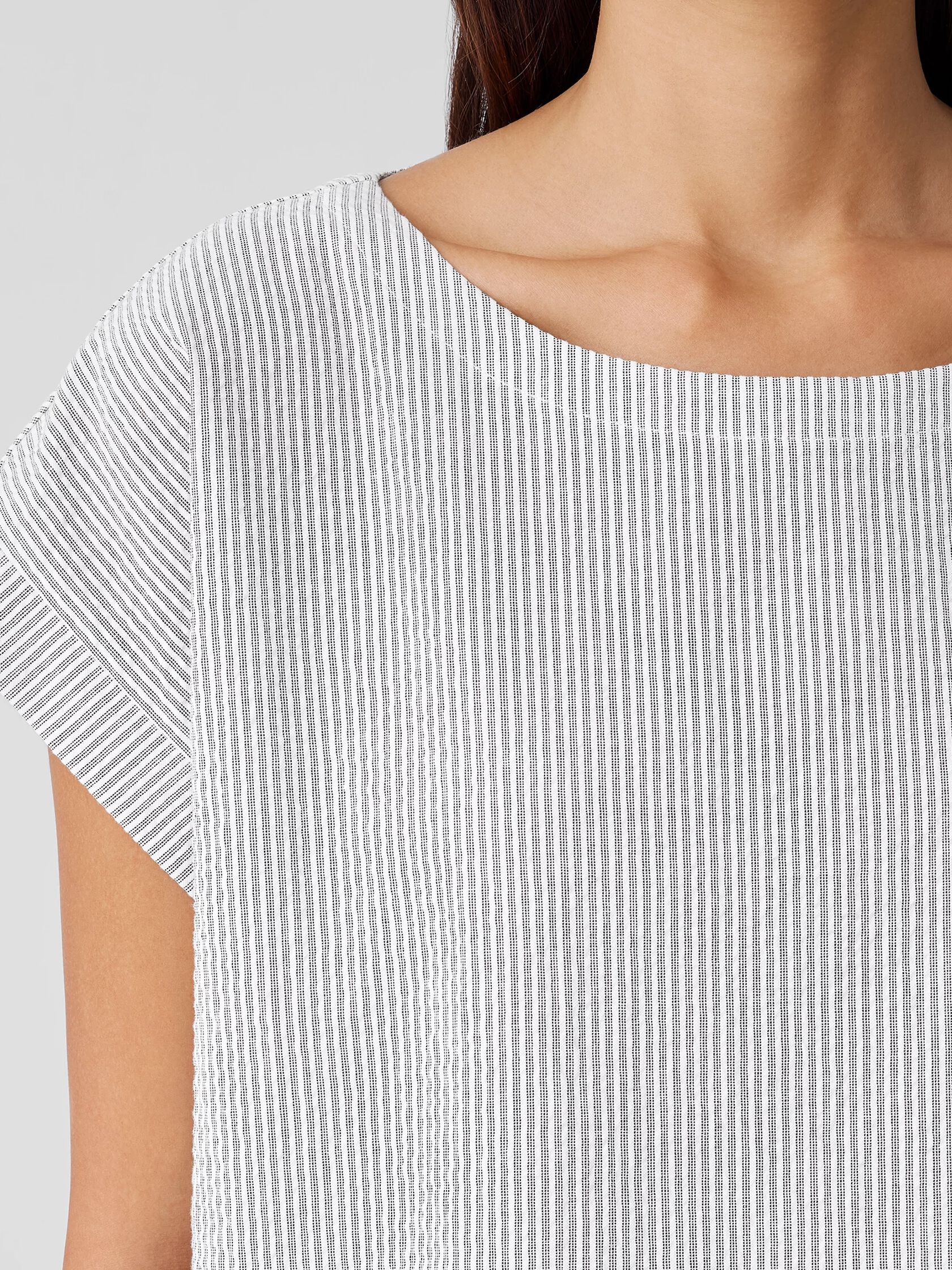 Organic Cotton Ripple Ballet Neck Top