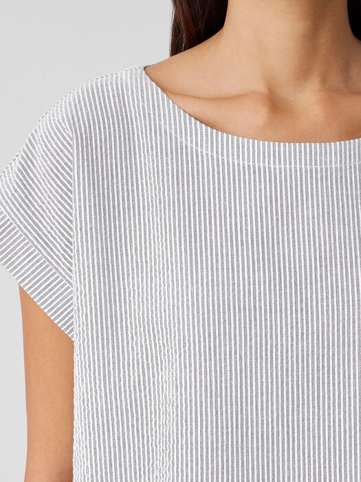 Organic Cotton Ripple Ballet Neck Top