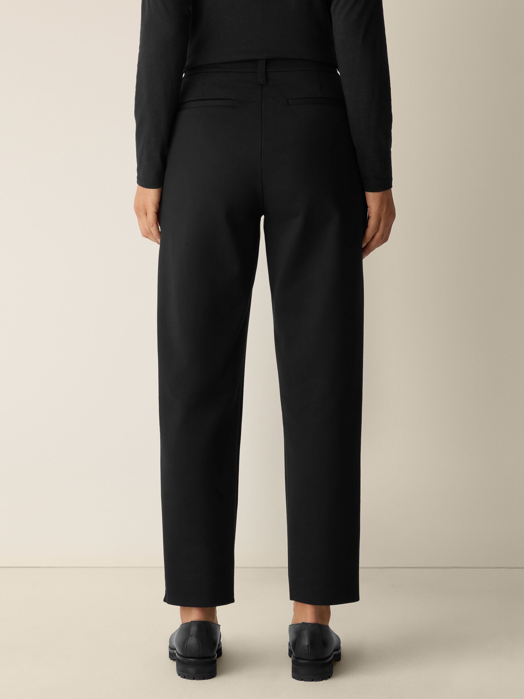 Washable Flex Ponte Tapered Trouser Pant