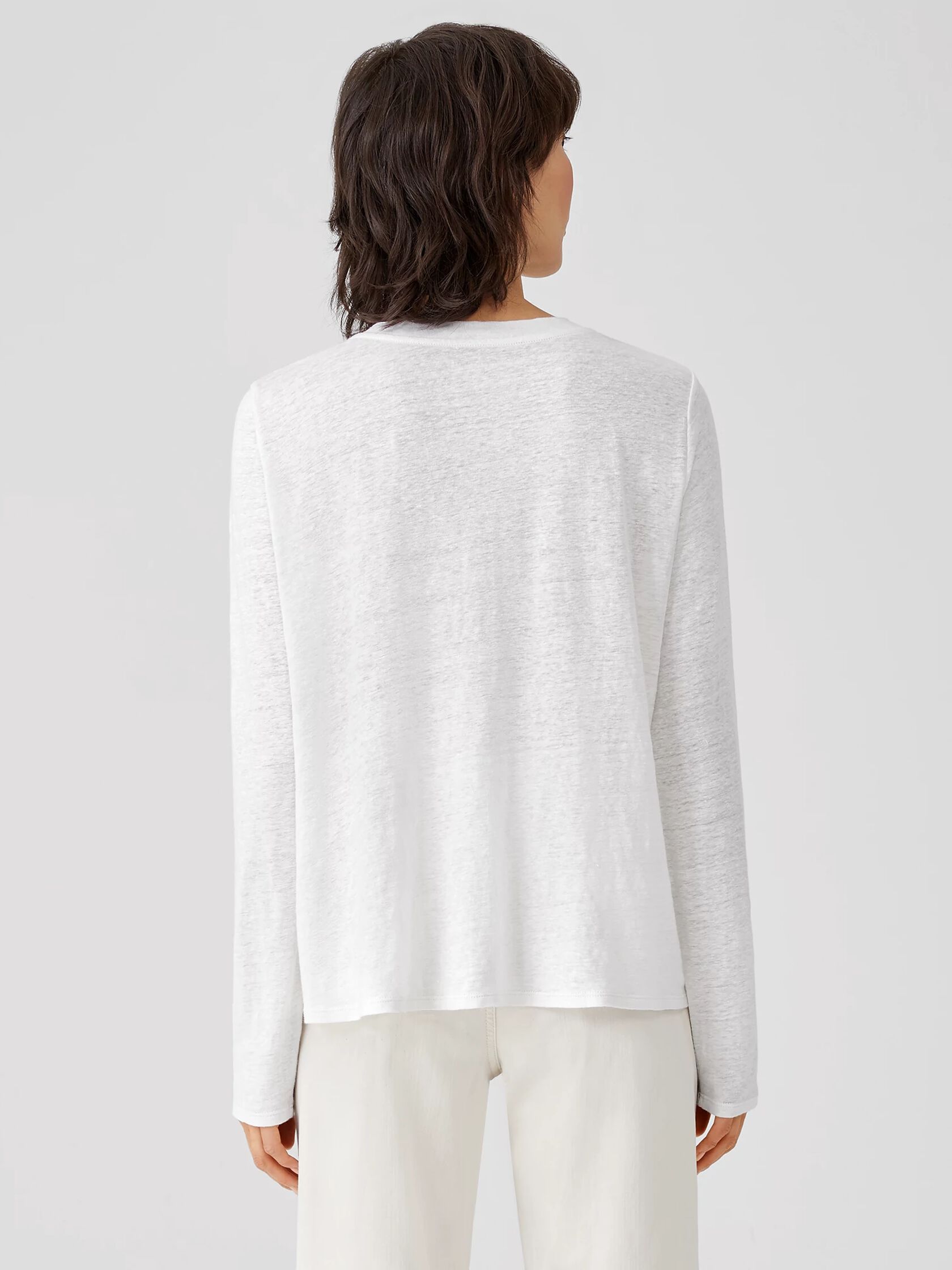 Organic Linen Jersey Crew Neck Top