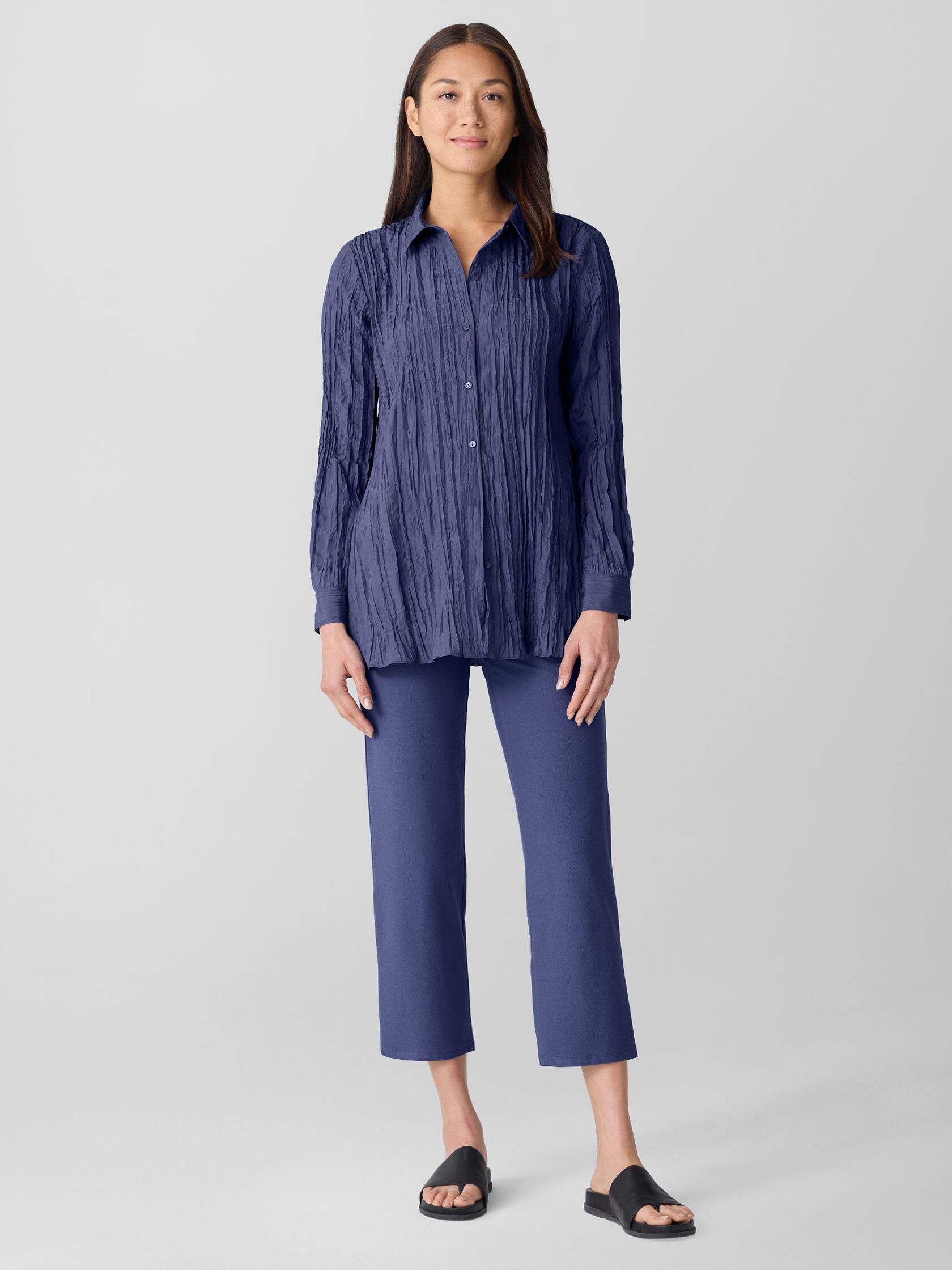Washable Stretch Crepe Straight Pant