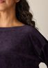 Cozy Velour Knit Bateau Neck Top