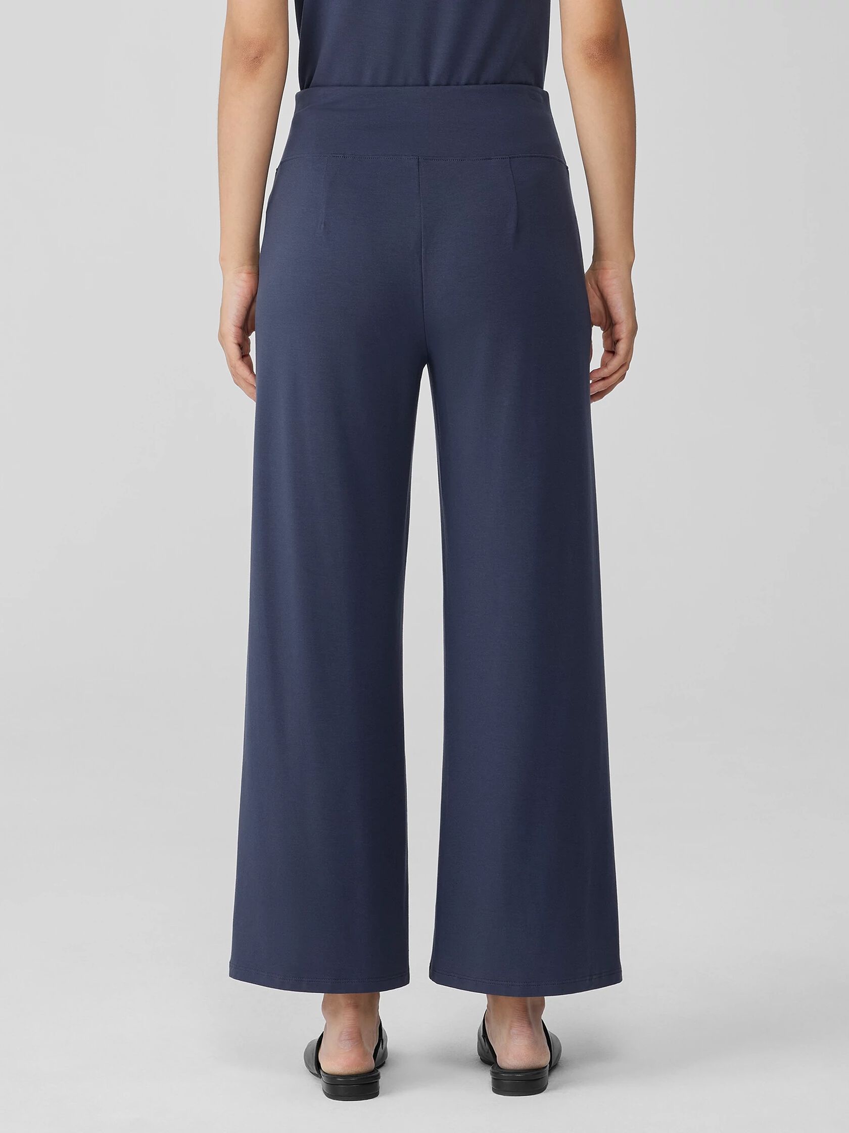 Stretch Jersey Knit Wide-Leg Pant
