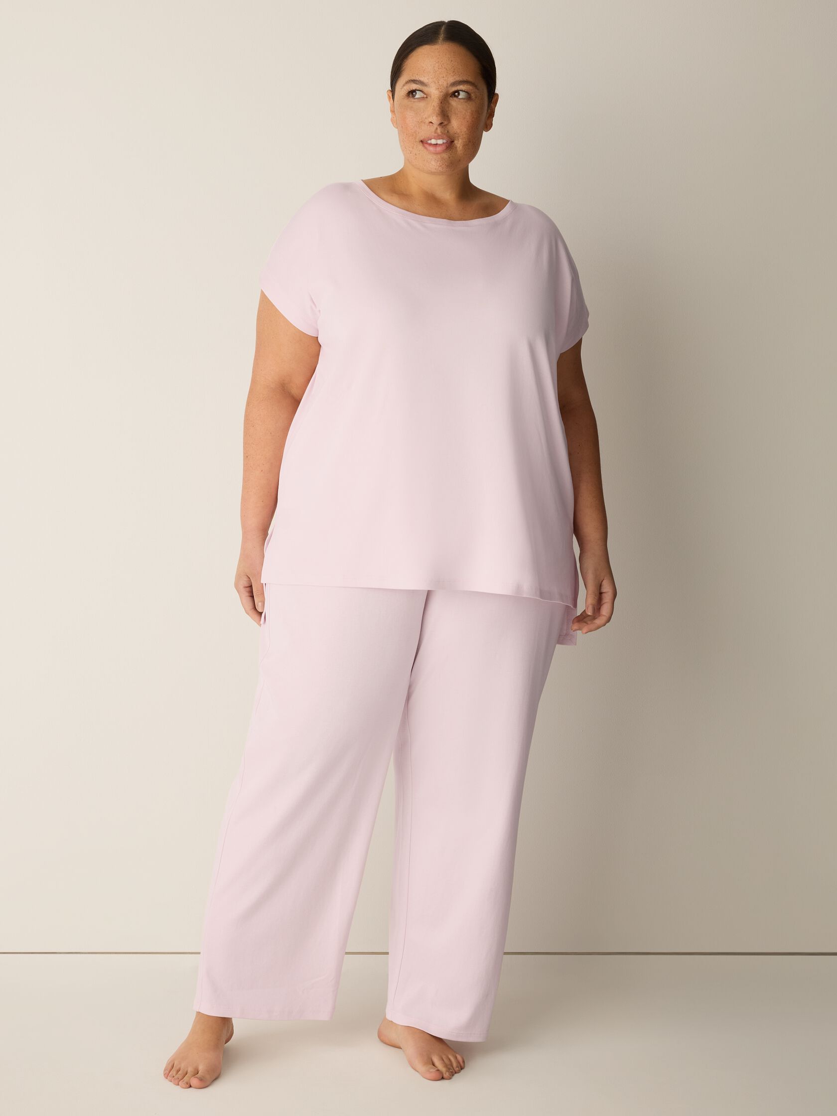 Organic Cotton Interlock Jewel Neck Sleep Tee