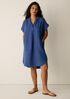 Washed Organic Linen D&eacute;lav&eacute; Notch Collar Dress