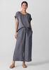 Puckered Organic Linen Wide-Leg Pant