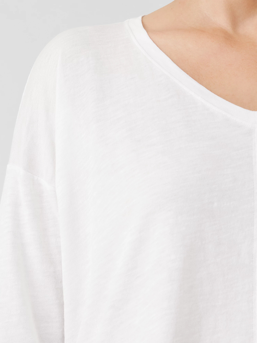 Organic Cotton Slub V-Neck Top