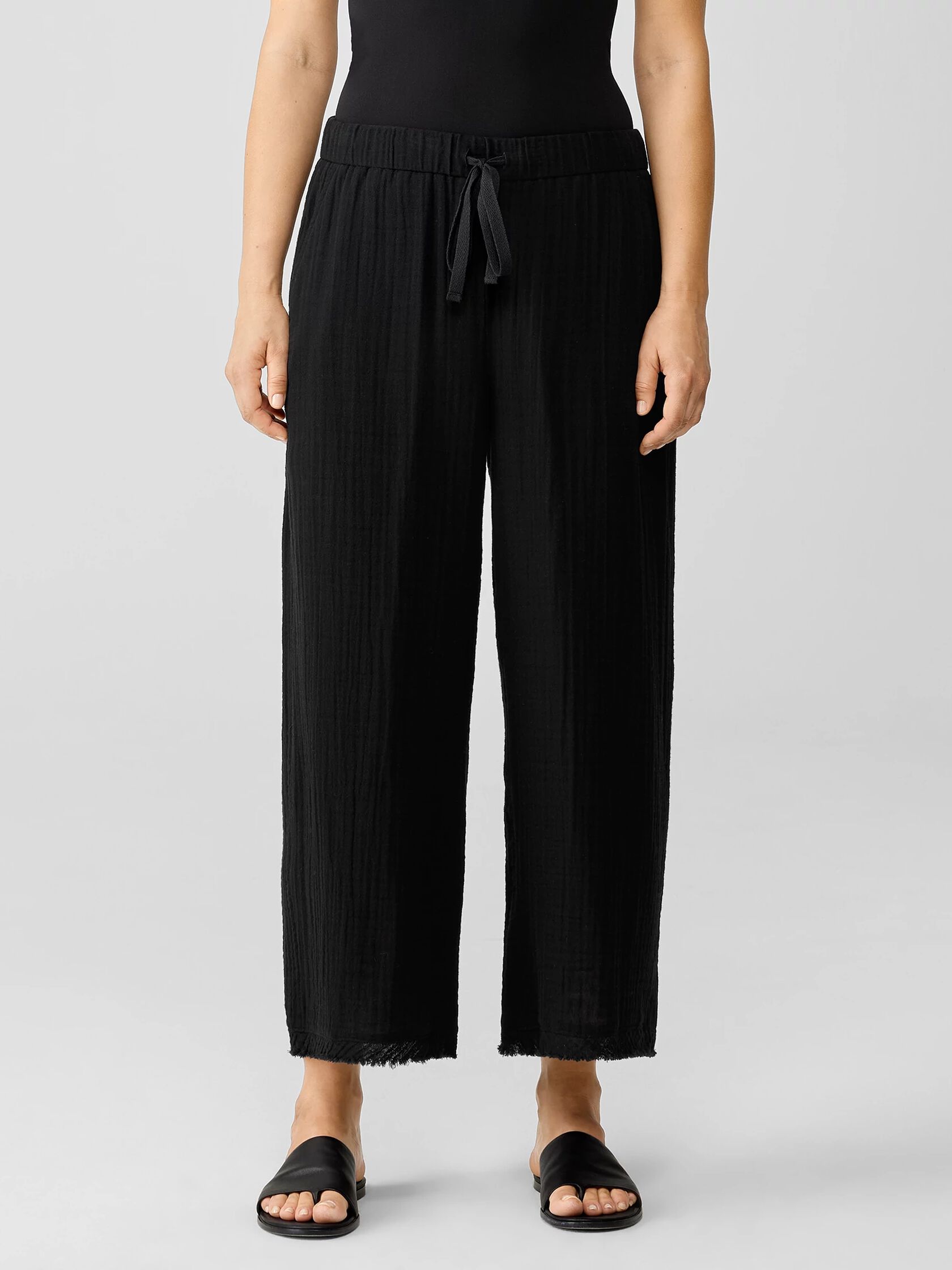 Organic Cotton Gauze Wide-Leg Pant | EILEEN FISHER