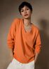 Garment-Dyed Organic Cotton Terry V-Neck Top