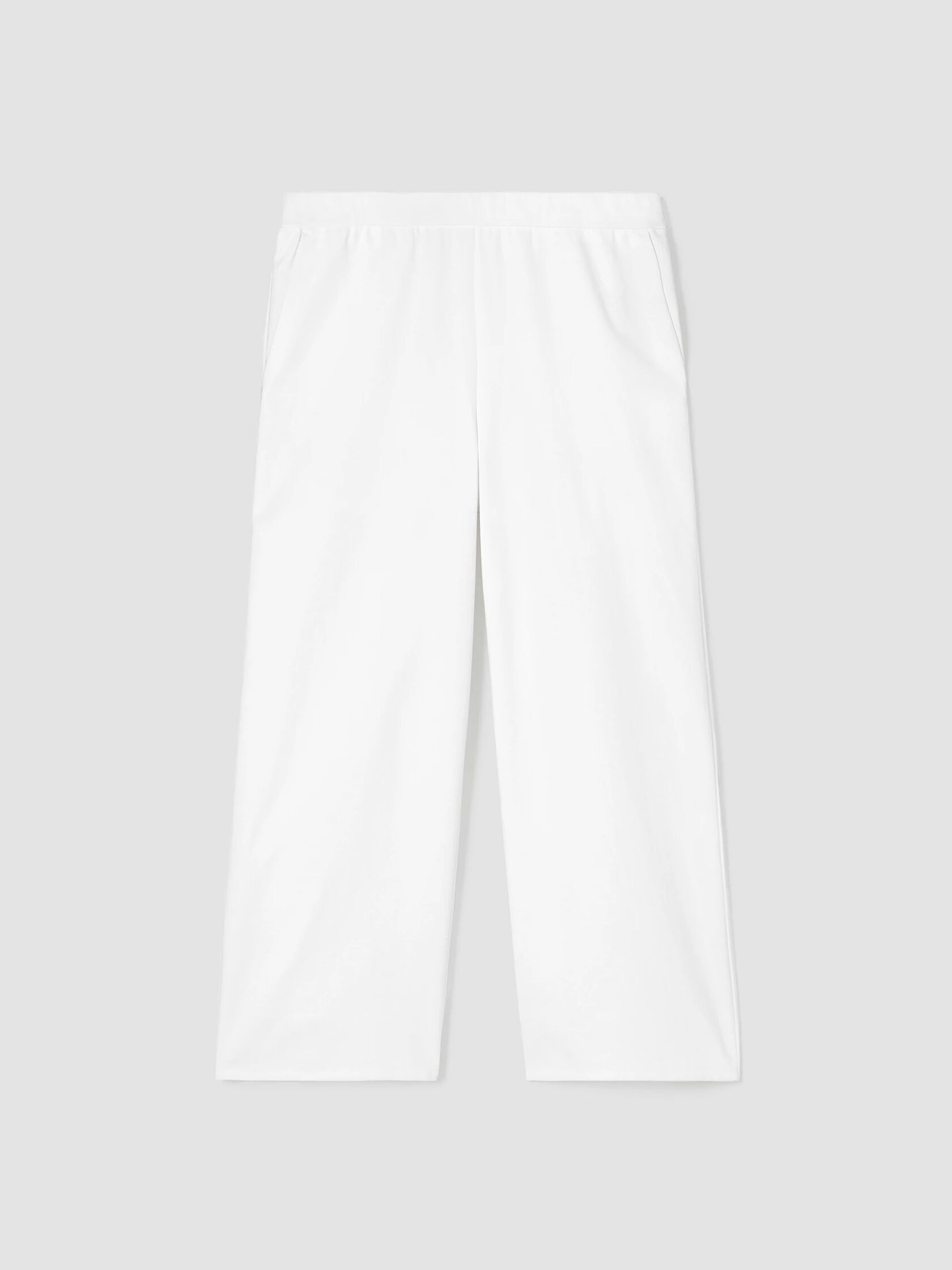 Cotton Blend Ponte Wide-Leg Pant