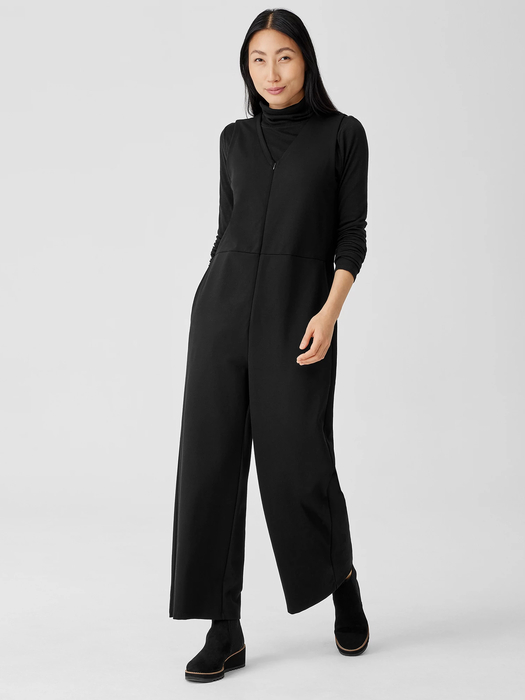 Washable Flex Ponte V-Neck Jumpsuit